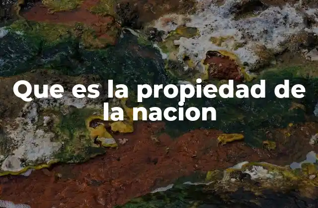 Que es la Propiedad de la Nacion