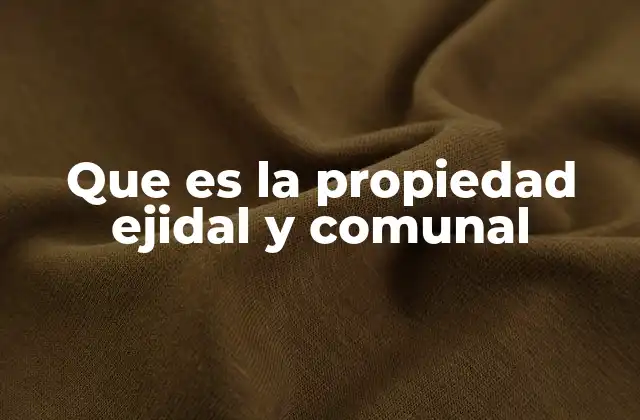 Que es la Propiedad Ejidal y Comunal