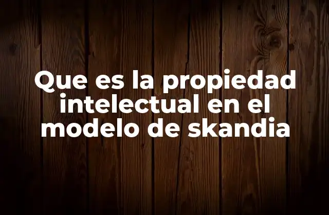 Que es la Propiedad Intelectual en el Modelo de Skandia