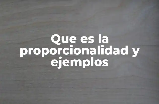 Que es la Proporcionalidad y Ejemplos