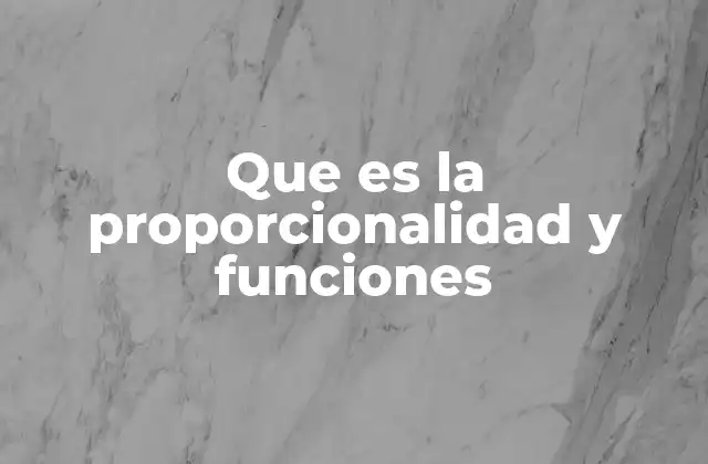 Que es la Proporcionalidad y Funciones