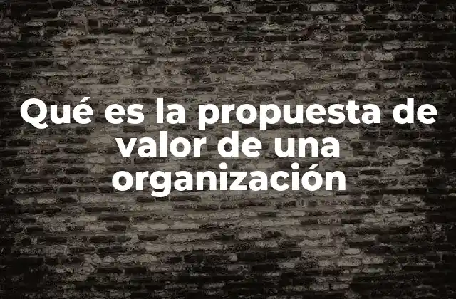 Qué es la Propuesta de Valor de una Organización