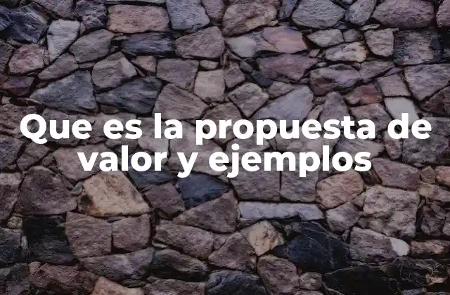 Que es la Propuesta de Valor y Ejemplos