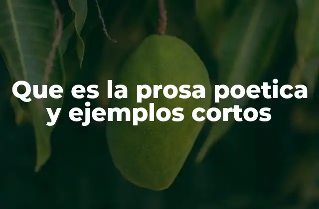 Que es la Prosa Poetica y Ejemplos Cortos