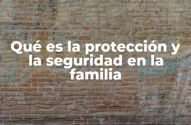 Qué es la Protección y la Seguridad en la Familia