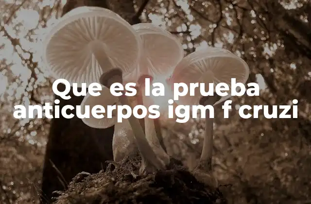 Que es la Prueba Anticuerpos Igm F Cruzi
