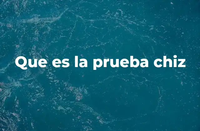 Que es la Prueba Chiz