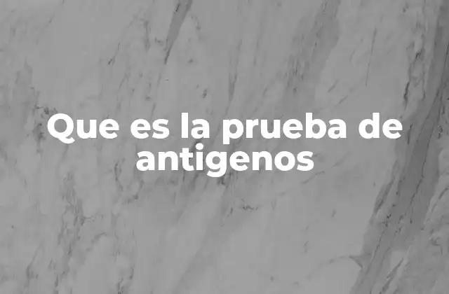 Que es la Prueba de Antigenos
