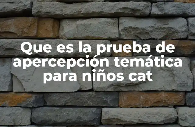 Que es la Prueba de Apercepción Temática para Niños Cat