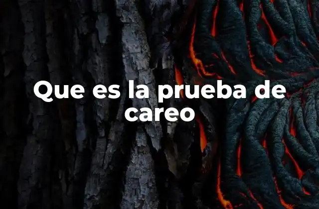Que es la Prueba de Careo