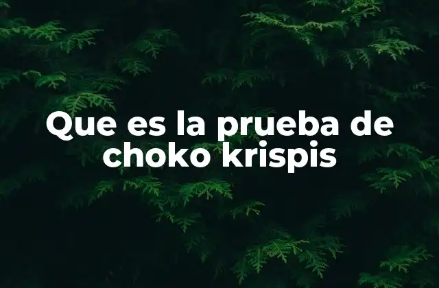 Que es la Prueba de Choko Krispis 2 Cómo se estructura la prueba de Choko Krispis