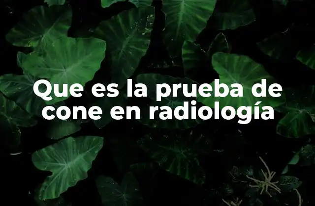 Que es la Prueba de Cone en Radiología