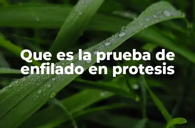 Que es la Prueba de Enfilado en Protesis