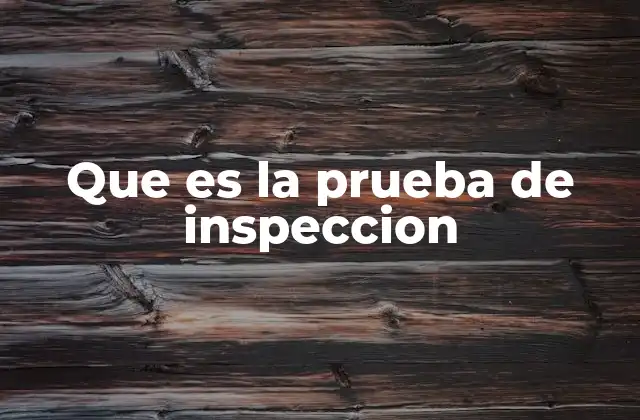 Que es la Prueba de Inspeccion 2 Importancia de las inspecciones en la industria y la seguridad