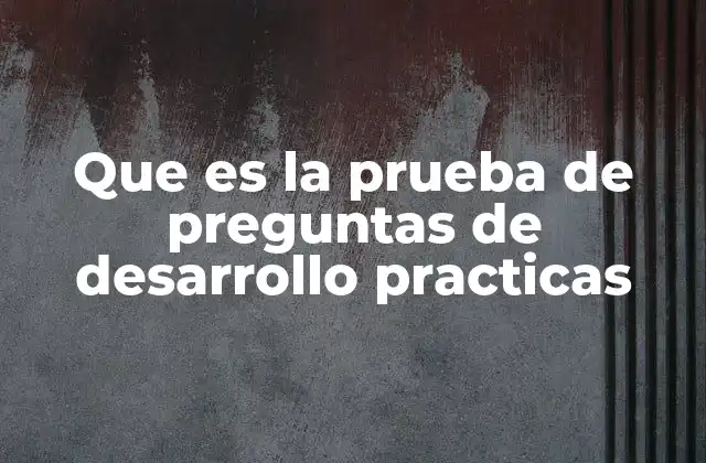 Que es la Prueba de Preguntas de Desarrollo Practicas