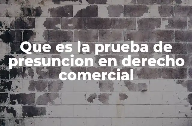 Que es la Prueba de Presuncion en Derecho Comercial