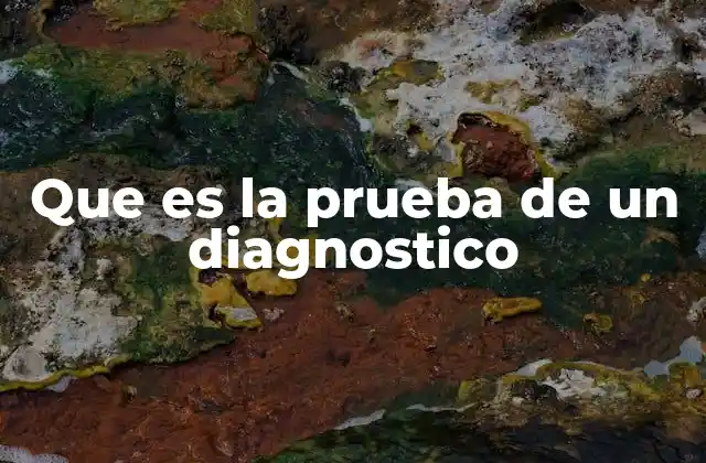 Que es la Prueba de un Diagnostico