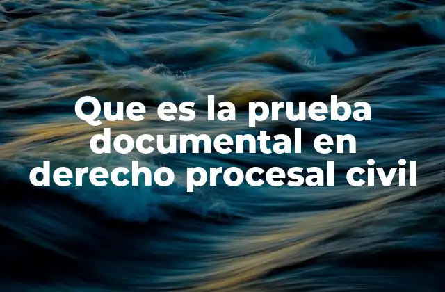 Que es la Prueba Documental en Derecho Procesal Civil