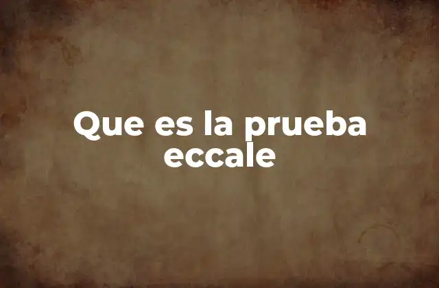 Que es la Prueba Eccale