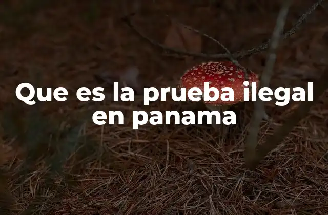 Que es la Prueba Ilegal en Panama