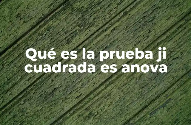 Qué es la Prueba Ji Cuadrada es Anova