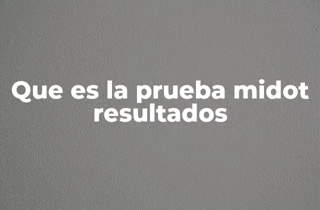 Que es la Prueba Midot Resultados