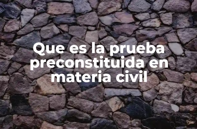 Que es la Prueba Preconstituida en Materia Civil
