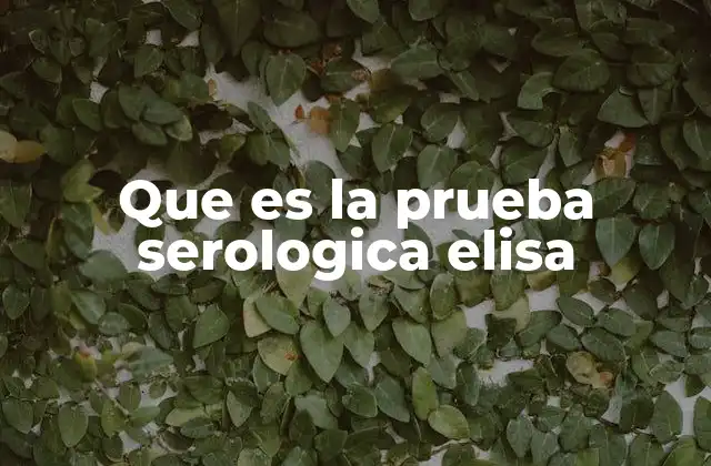 Que es la Prueba Serologica Elisa