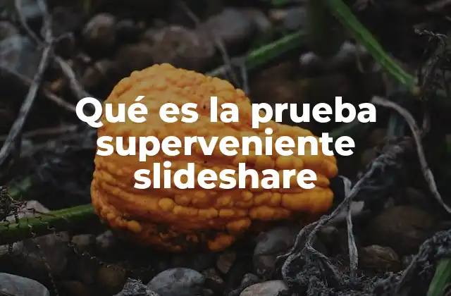 Qué es la Prueba Superveniente Slideshare