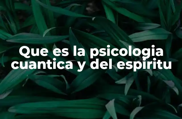 Que es la Psicologia Cuantica y Del Espiritu