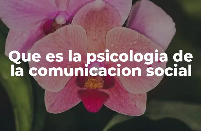 Que es la Psicologia de la Comunicacion Social