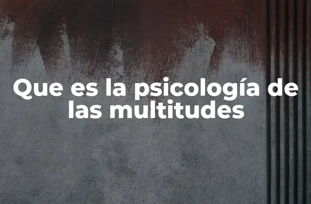 Que es la Psicología de las Multitudes 2 El comportamiento colectivo en situaciones de masa