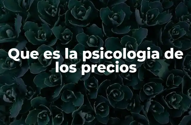 Que es la Psicologia de los Precios