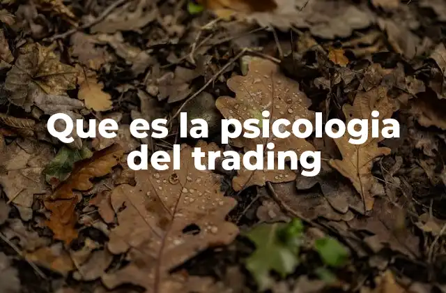Que es la Psicologia Del Trading