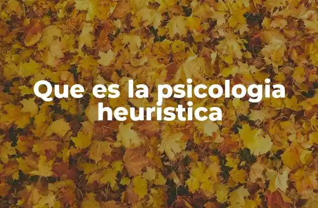 Que es la Psicologia Heuristica