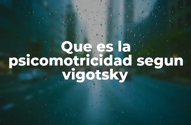 Que es la Psicomotricidad Segun Vigotsky