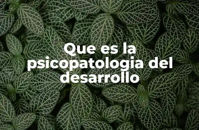 Que es la Psicopatologia Del Desarrollo 2 El desarrollo psicológico y sus desviaciones