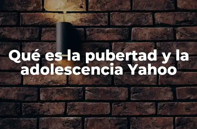 Qué es la Pubertad y la Adolescencia Yahoo
