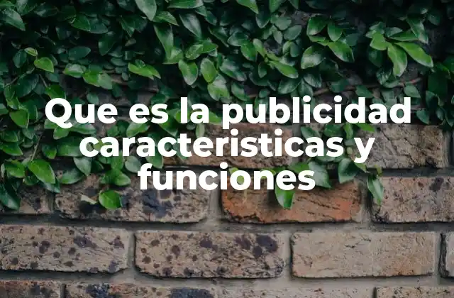 Que es la Publicidad Caracteristicas y Funciones