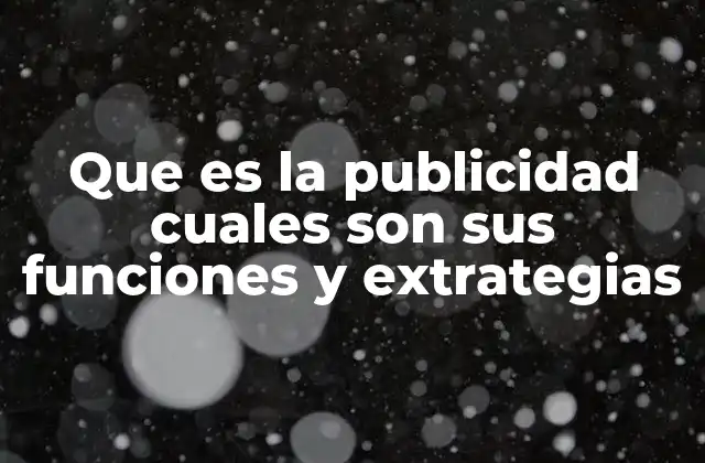Que es la Publicidad Cuales Son Sus Funciones y Extrategias