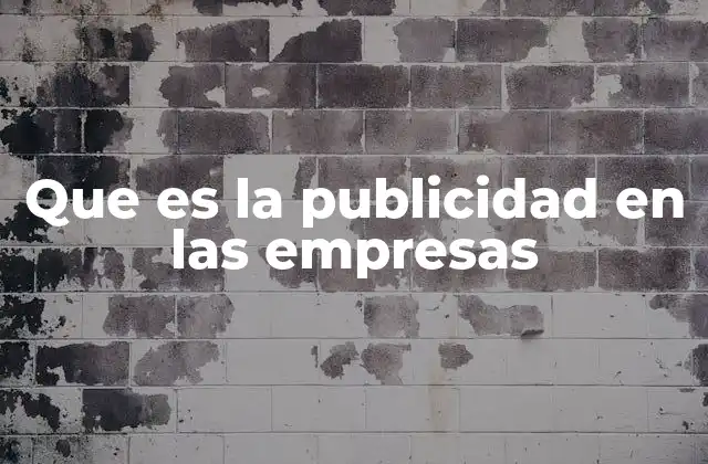 Que es la Publicidad en las Empresas