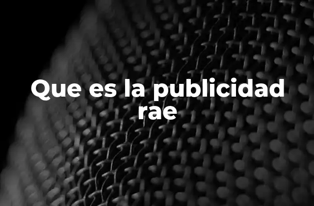 Que es la Publicidad Rae