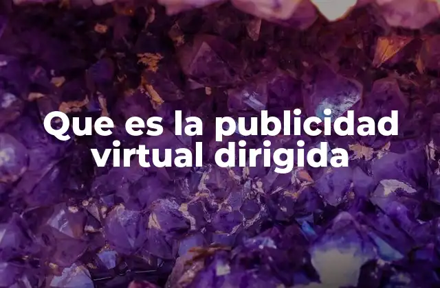 Que es la Publicidad Virtual Dirigida