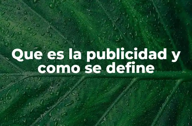 Que es la Publicidad y como Se Define