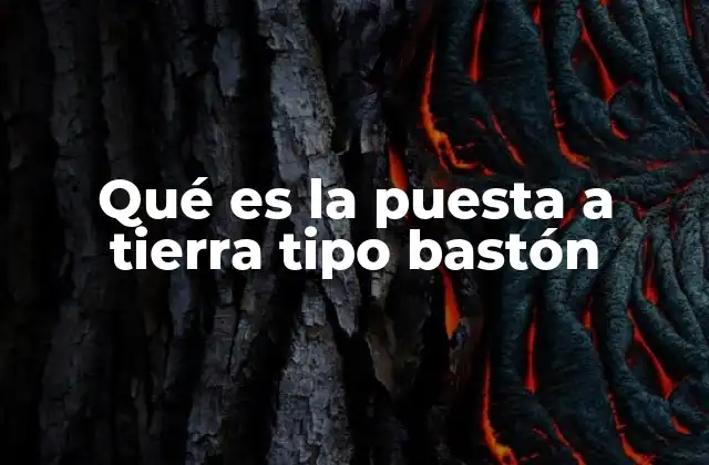 Qué es la Puesta a Tierra Tipo Bastón