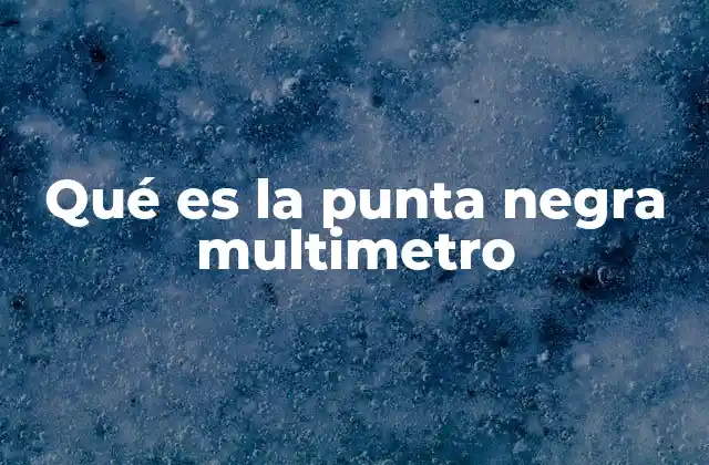 Qué es la Punta Negra Multimetro