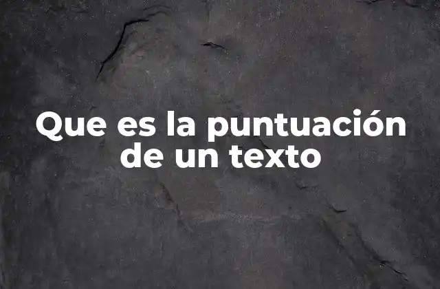 Que es la Puntuación de un Texto