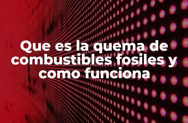 Que es la Quema de Combustibles Fosiles y como Funciona
