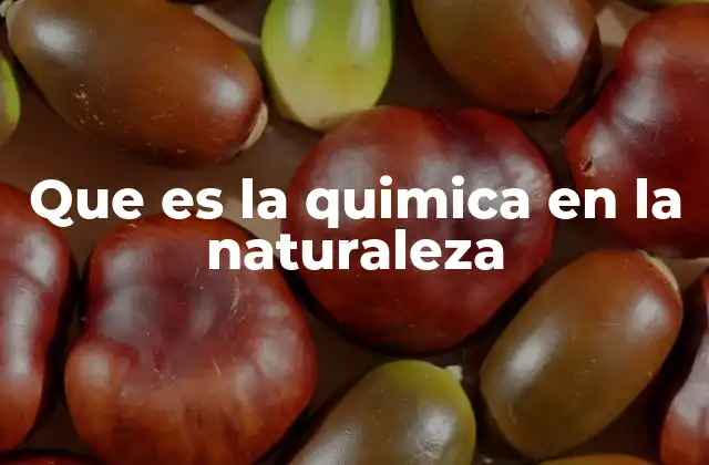 Que es la Quimica en la Naturaleza
