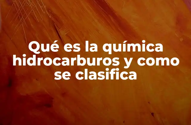 Qué es la Química Hidrocarburos y como Se Clasifica